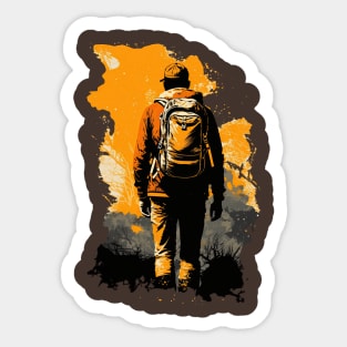 Time for adventure - I'd rather be hiking in the wilderness - Man Sticker